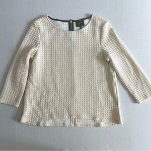 W5 Matelasse Textured 3/4 sleeve top Ivory small